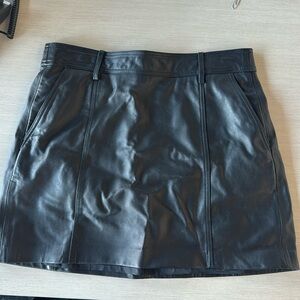 Reiss black leather skirt size 8